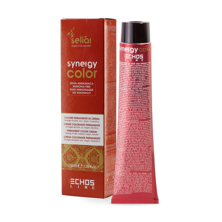 Безаміачна крем-фарба для волосся Echosline Seliar Synergy Color з арганою та кератином 5.01 Light Chestnut Natural Ash, 100 мл